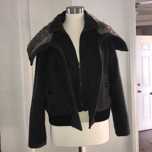 Cold weather coat with faux fur
